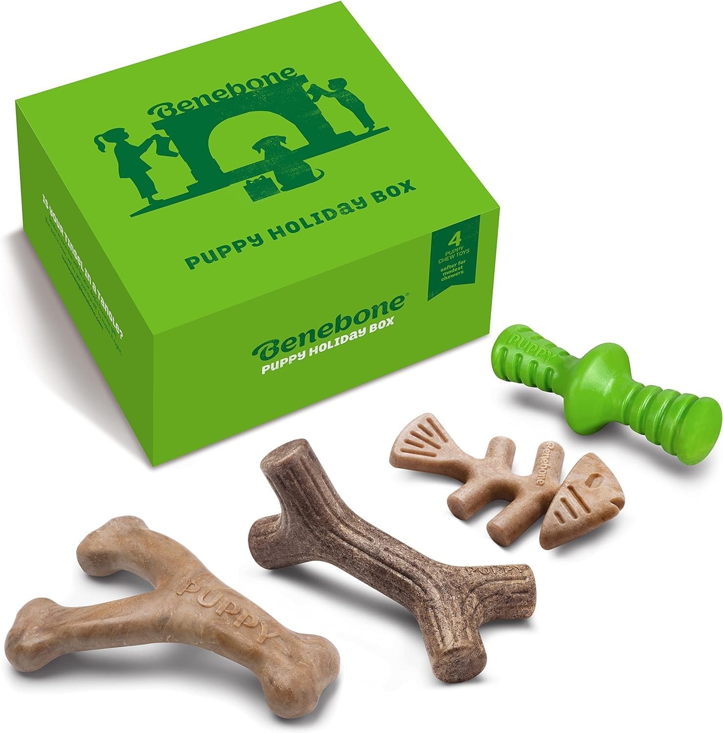 Benebone Puppy Indestructible Dog Chew Toy Gift Box for Aggressive Chewers with