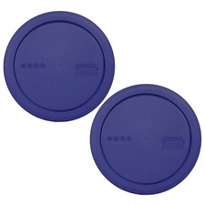 Pyrex 322-PC 1qt Blue Lid Mixing Bowl Made in the USA - 2-Pack 1qt,
