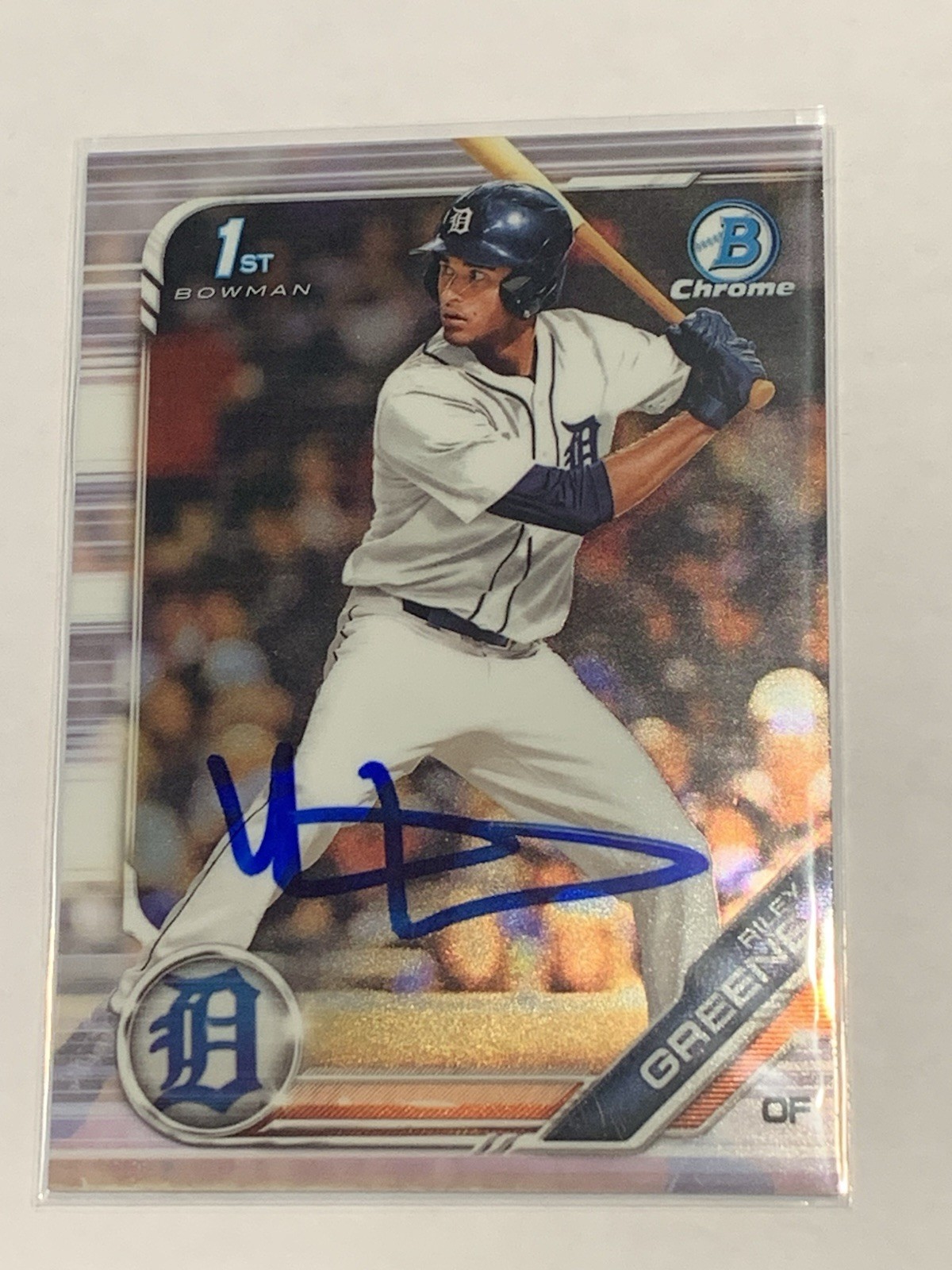 2019 Bowman Draft Chrome Riley Greene #BDC-50 1st Bowman Authentic Auto Tigers