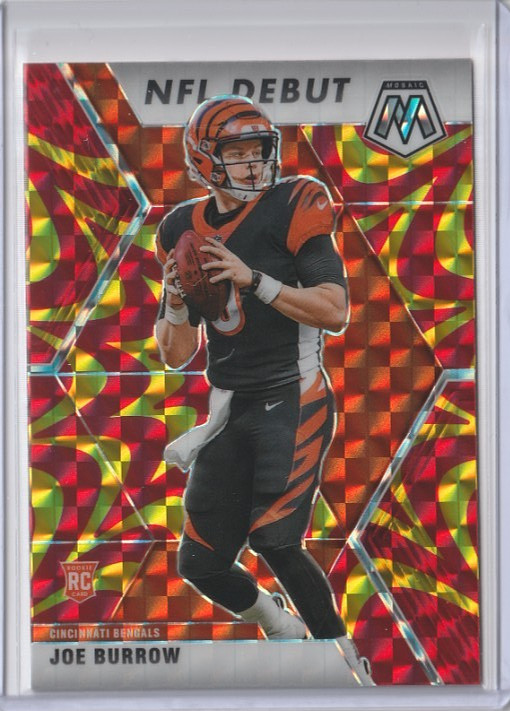 JOE BURROW RC REACTIVE ORANGE PRIZM SP ROOKIE DEBUT 2020 PANINI MOSAIC #261