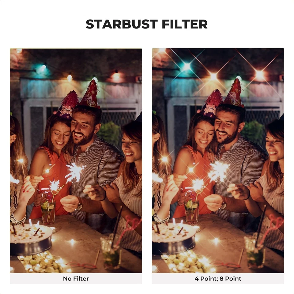 K&F Concept Variable Star Filter Cross Screen Starburst Filter 4/8 Point 49-82mm - Image 4 of 4