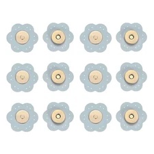 6Set Leather Snaps Buttons, Magnetic Snap Closures for Handbag/Purses [Blue]