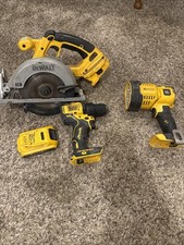dewalt 18v Skil Saw And 20 V Drill, Light, Ba...