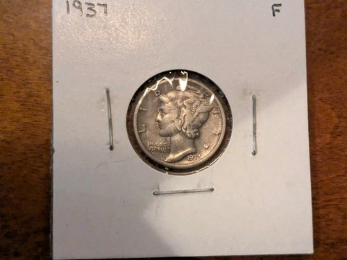 1937 Mercury Dime $0.10 90% Silver Very Fine VF