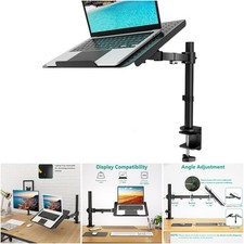 17inch Laptop Desk Mount Fully Adjustable Arm Up To 22lbs Vented Cooling Black