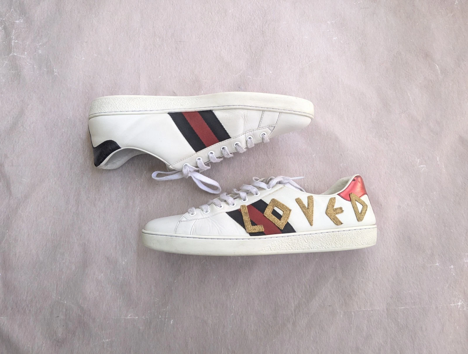 Baskets Gucci Ace blanches hommes 12,5 chaussures en cuir aimées basses 497090