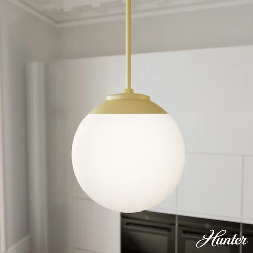 Modern Brass One Light Mini Pendant Hepburn Collection New in Box Hunter $139 - Picture 5 of 5