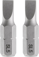 2 StüCk SL5 Schlitz Schraubendreher Bit Set 1/4 Zoll Sechskantschaft 25Mm/1 Zoll