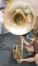 SOUSAPHONE BIG 25" BELL SIZE OF PURE BRASS IN GOLD POLISH FREE CASES FREE SHIP
