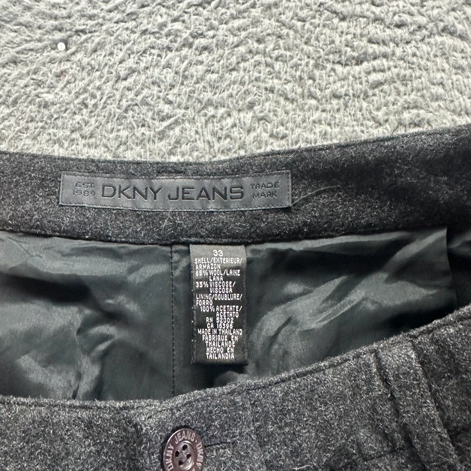 Pantalón DKNY de Colección para Hombres 33x34 Negro Lana Carga Ropa de Trabajo Utilidad Viaje al Aire Libre Foto 3 de 4