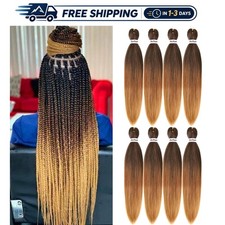 30 Inch Pre-Stretched Braiding Hair, Ombre 1B/30/27, 8 Packs for Stunning Styles