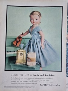 1956 Yardley English Lavender Perfume Soap Madame Alexander Doll Vintage ad