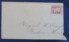 1864 Cumberland Maine Manuscript Cancel on Cover to Boston Massachusetts