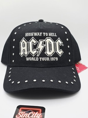 AC/DC Baseball Hat Studded Black Highway To Hell World Tour 1979 American Needle