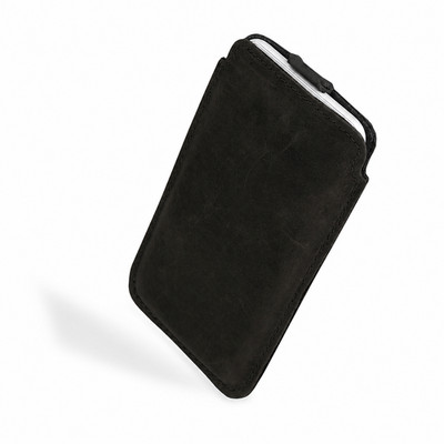 ECHT LEDER Hülle Schutz Tasche Etui Case Cover Ledertasche mit Lasche XL SCHWARZ
