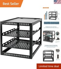 Heavy-Duty 12U Open Frame Network Rack - Perfect for Home, Office  Retail Use
