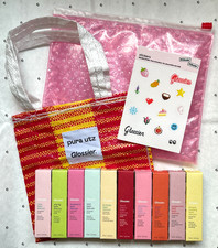 Glossier x PURA UTZ PR Market Bag Sticker Sheet 10x Balm Dotcom NEW RARE