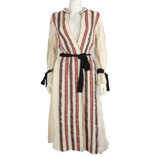 Copri kimono ZARA spolverino bohemien a righe festival etnico cotone taglia S