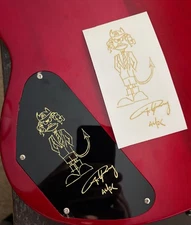 Angus Young AC/DC autographed sketch UV DTF sticker for any hard surface