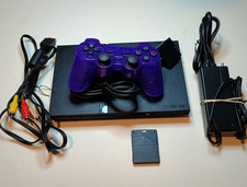 Sony PS2 Slim Black (SCPH-79001) Bundle w/ Cords, Memory Card, 1 Controller.