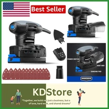 Powerful 1.4-Amp Multi-Function Detail Sander with Dust System & 12pcs Sandpaper