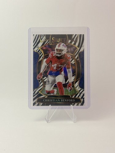 2025 Panini Select - Concourse Christian Benford #84 Zebra Shock Prizm (RC)