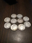 Roosevelt Dimes 90% Silver Circulated Condition Lot Of 10 Coins