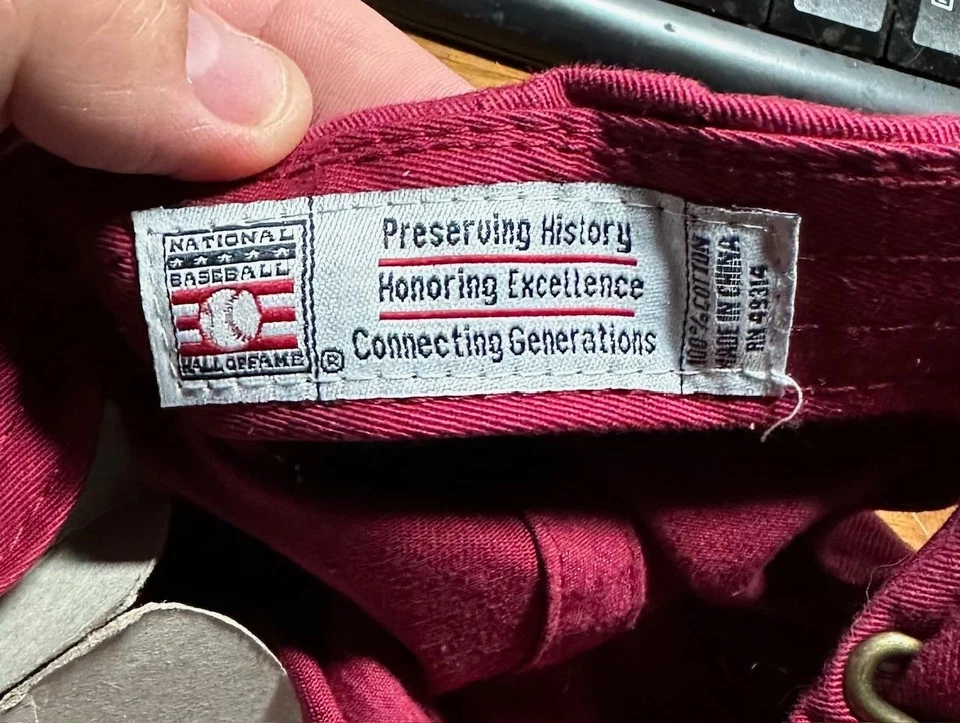 National Baseball Hall Of Fame Cooperstown New York Burgundy Hat Cap #K - Image 4 of 4