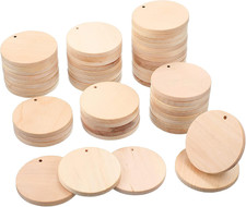 50 Pcs 2 Inch Unfinished Natural Wood Slices Flat round Wooden Circles Cutouts w