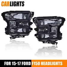 Smoke Lens Headlights Clear Headlamps Left+Right Fit For 2015-2017 Ford F150