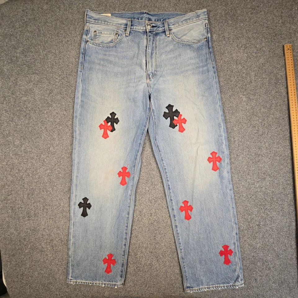 Мужские джинсы Levis 36 синий хром сердца 568 свободного прямой большой E размер 36 x 30 - Изображение 2 из 4