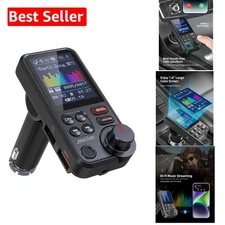 1.8" Bluetooth FM Transmitter with QC3.0 Fast Charge & Multimedia Support