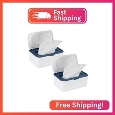Flenpptly 2 Pack Baby Wipes Dispenser, Wipes Case Baby Wipe Holder Keeps Wipes F