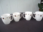 4 corelle  coffee mugs  corelle geometric squares