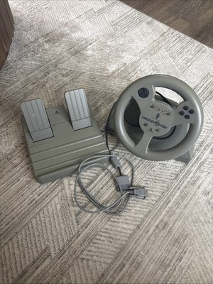 Asciiware Playstation PS1 Aftershock Steering Wheel Pedals Racing Controls Vtg