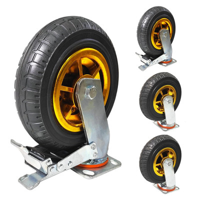 8 Inch Heavy Duty Casters Wheels Set of 4 Swivel Industrial Casters Rubber Wheel