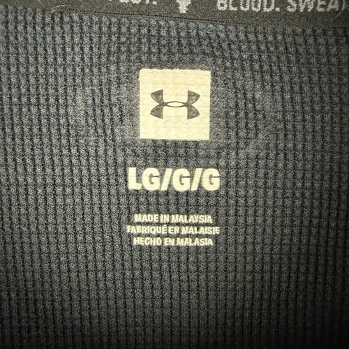 Camisa Under Armour Project Rock Para Hombre Grande Negra Tejida Gofre Térmica Manga Larga - Imagen 4 de 8