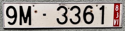 1983 Spanien Madrid temporäres spanisches Nummernschild Nummernschild 9M-3361