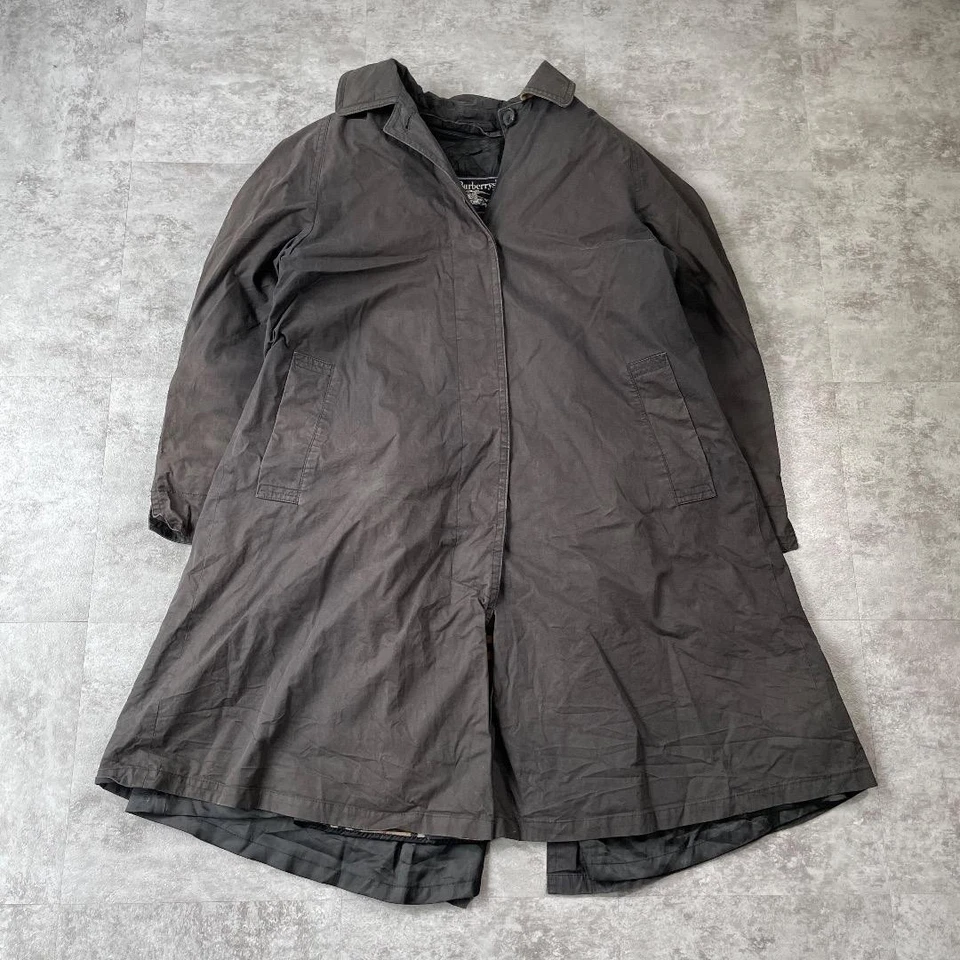 Manteau d'extérieur Burberry vintage Balmacaan avec motif à carreaux noir... - Photo 1/4