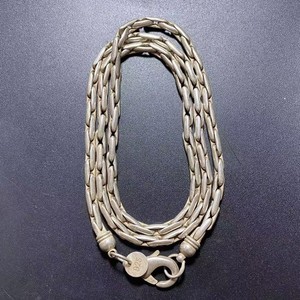 Ethnic Handmade Nepal Old Silver Necklace 925 Silver Braided Chain Vintage