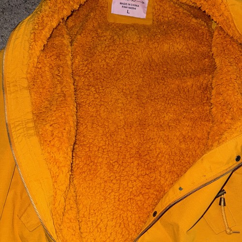 HanTon Fur Trim Hood Full Zip Parka, Women's Size L Yellow/Mustard - Picture 7 of 10