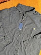 Huk Tide Point LS Fishing Shirt XXXL Blue Performance Button Up Vented NWT