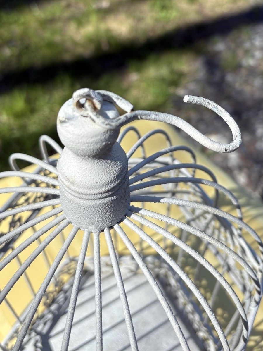 13” Hanging White Metal Decorative Bird Cage | eBay