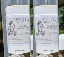  2 Pack Womans Natural Deodorant, EssentialOils, Aluminum Free