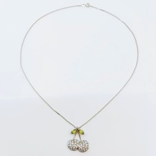 Halskette mit Billantanhänger "Kirschen" 750/-, Länge: 42 cm, 5,26g
