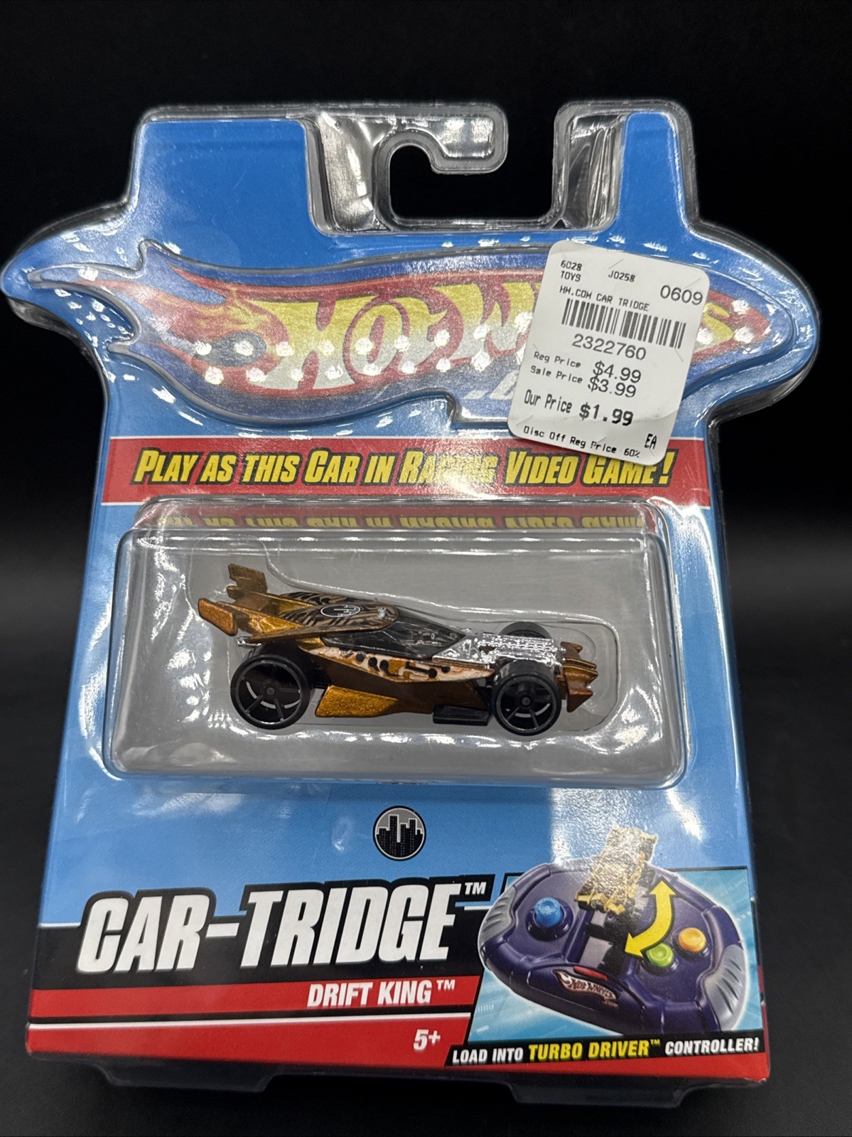 2008 Hot Wheels Car Tridge DRIFT KING gold black TURBO DRIVER very nice