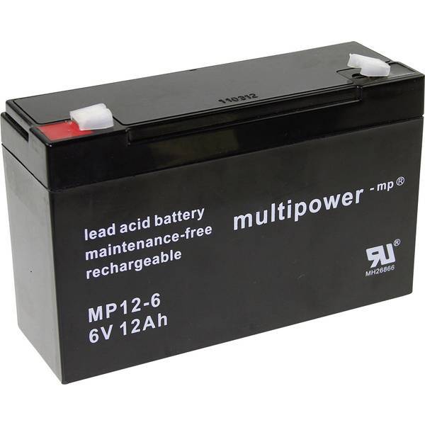 multipower MP12-6  PB-6-12-6,35  Batteria al piombo 6 V 12 Ah Piombo-AGM (L x A