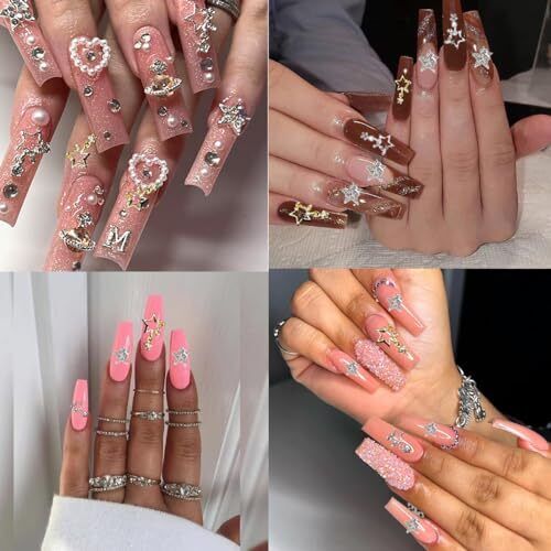 26Pcs Star Nail Charms for Acrylic Nails, 3D Metal Silver Stars SN-26PCS-Sliver - Picture 4 of 6