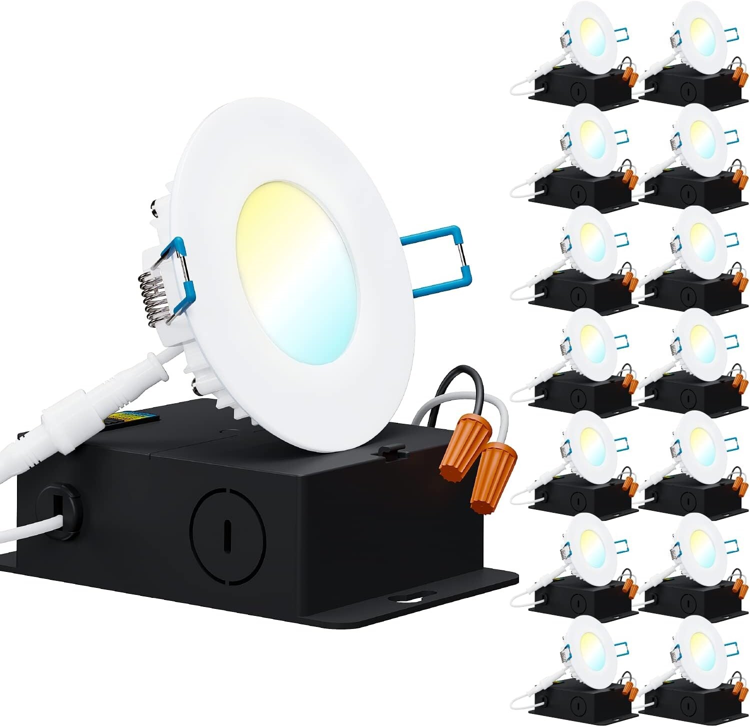 12 Pack Slim 6 Inch Ultra Thin LED Recessed Ceiling Lights 5000K Daylight