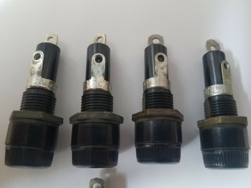 Lot of (5) HJM Bussmann - 5A 125V - Panel Mount Fuse Holder - For 1/4 x 1" Fuses - Picture 3 of 6